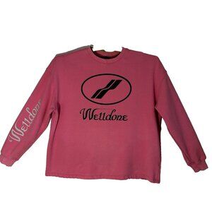 We11done Graphic Oversized Ex-Boyfriend Small Pink T-Shirt/Sweatshirt Logo
